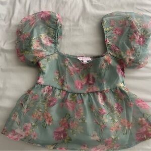 Floral Puff Sleeve Top